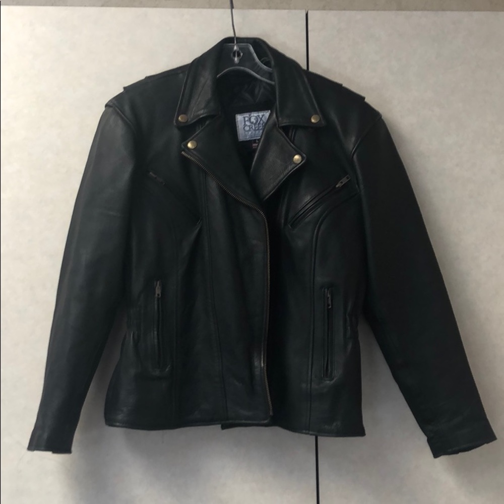 Women’s Fox Creek Leather biker jacket size L.